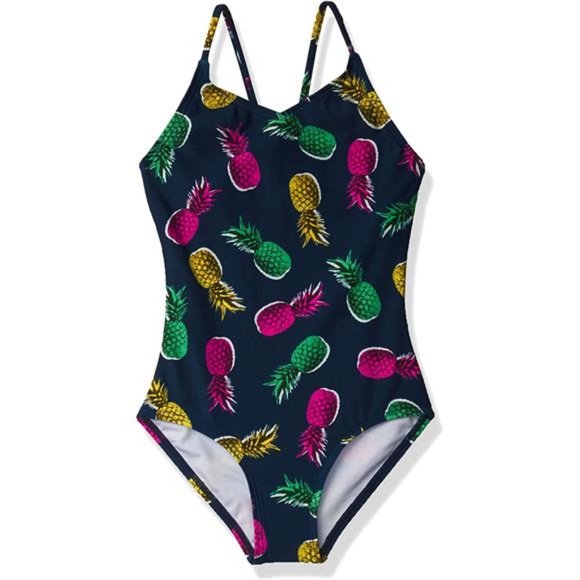 Girls' Daisy Beach Sport 1-Piece Swimsuit - Aloha Navy